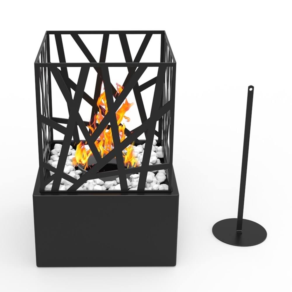Regal Flame Et7002blk Bruno Ventless Tabletop Portable Bio Ethanol Fireplace in Black