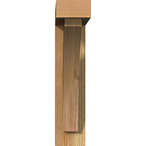 Ekena Millwork BKT0402X18X18THR05RWR 4x22W x 18x22D x 18x22H Thorton Block Rough Sawn Bracket w/ Offset Brace, Western Red Cedar