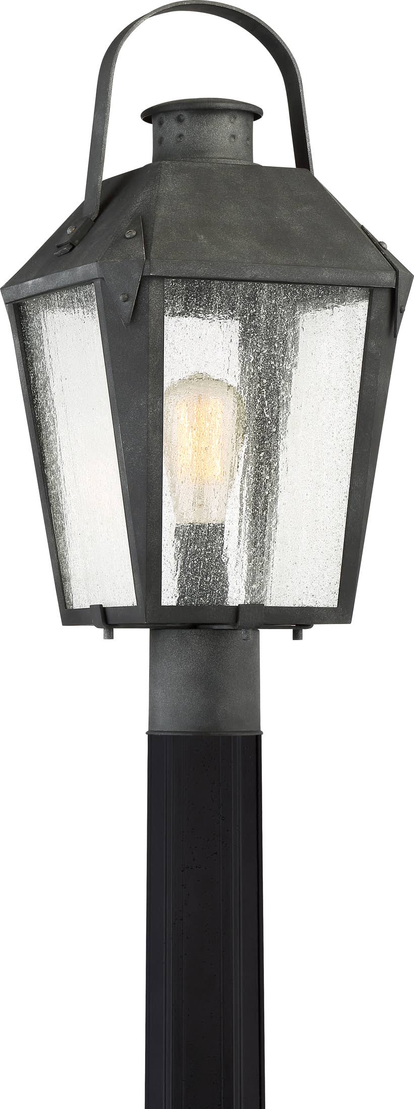 Quoizel Carriage Outdoor Post Lantern - Mottled Black - CRG9010MB