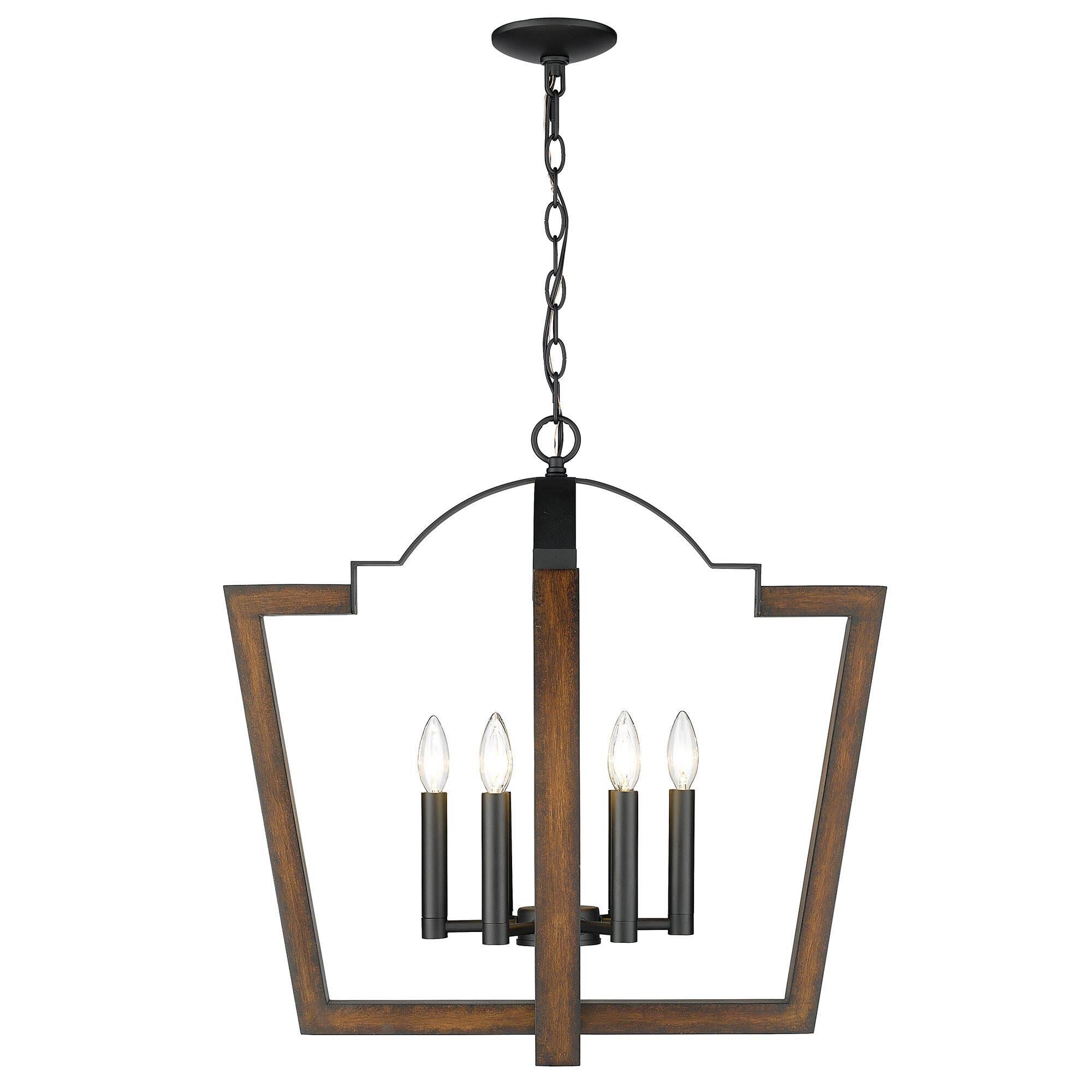 Golden Lighting 7802-6P NB-RO Regan 6 Light Chandelier Natural Black
