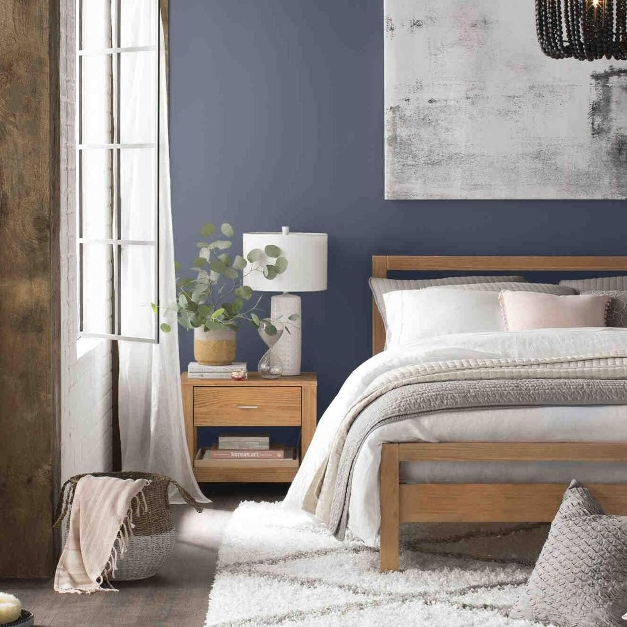 Grain Wood Furniture Loft Solid Wood 1-Drawer Nightstand Acacia Acacia Finish