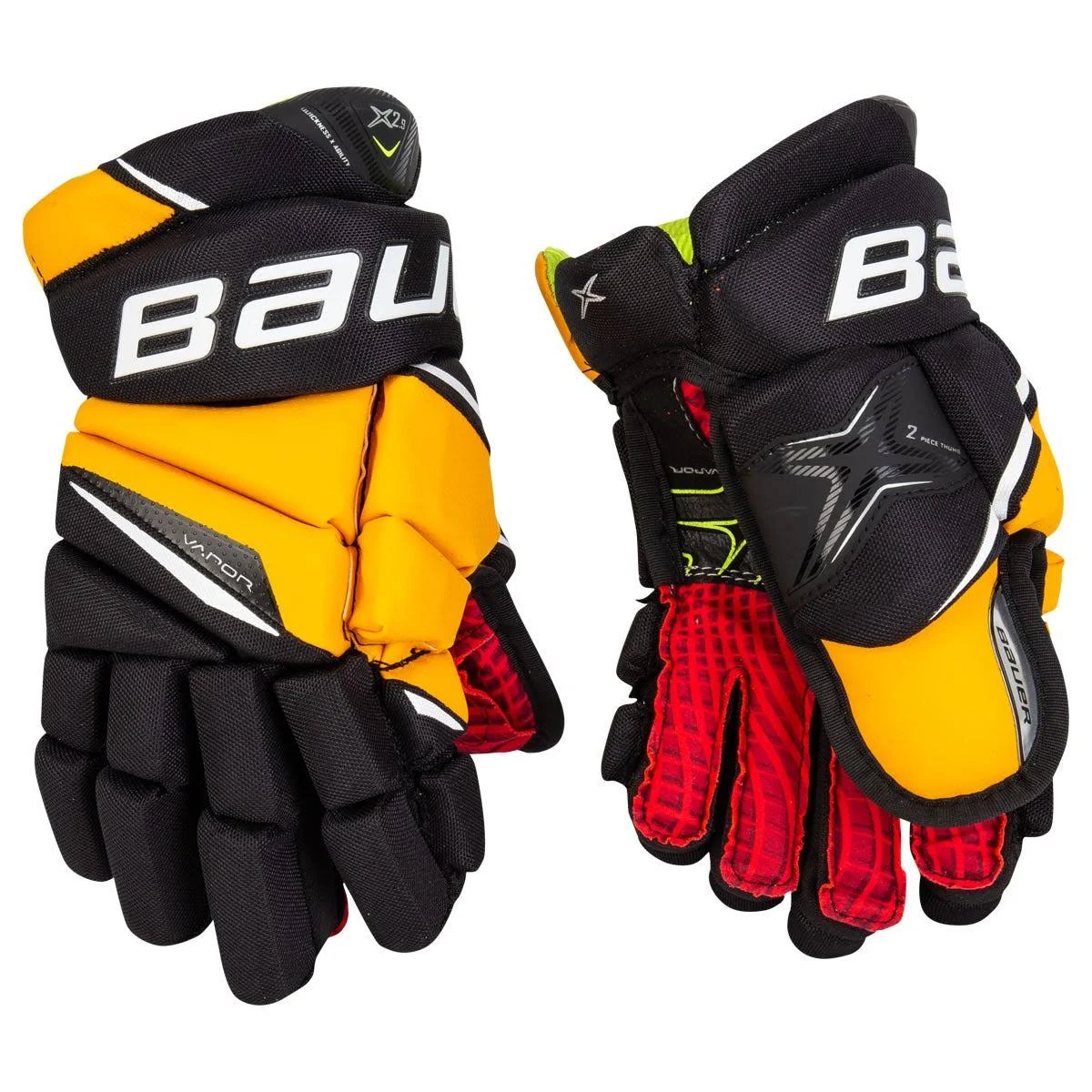 Bauer Vapor X2.9 Junior Ice Hockey Gloves Black/Gold / 12x22