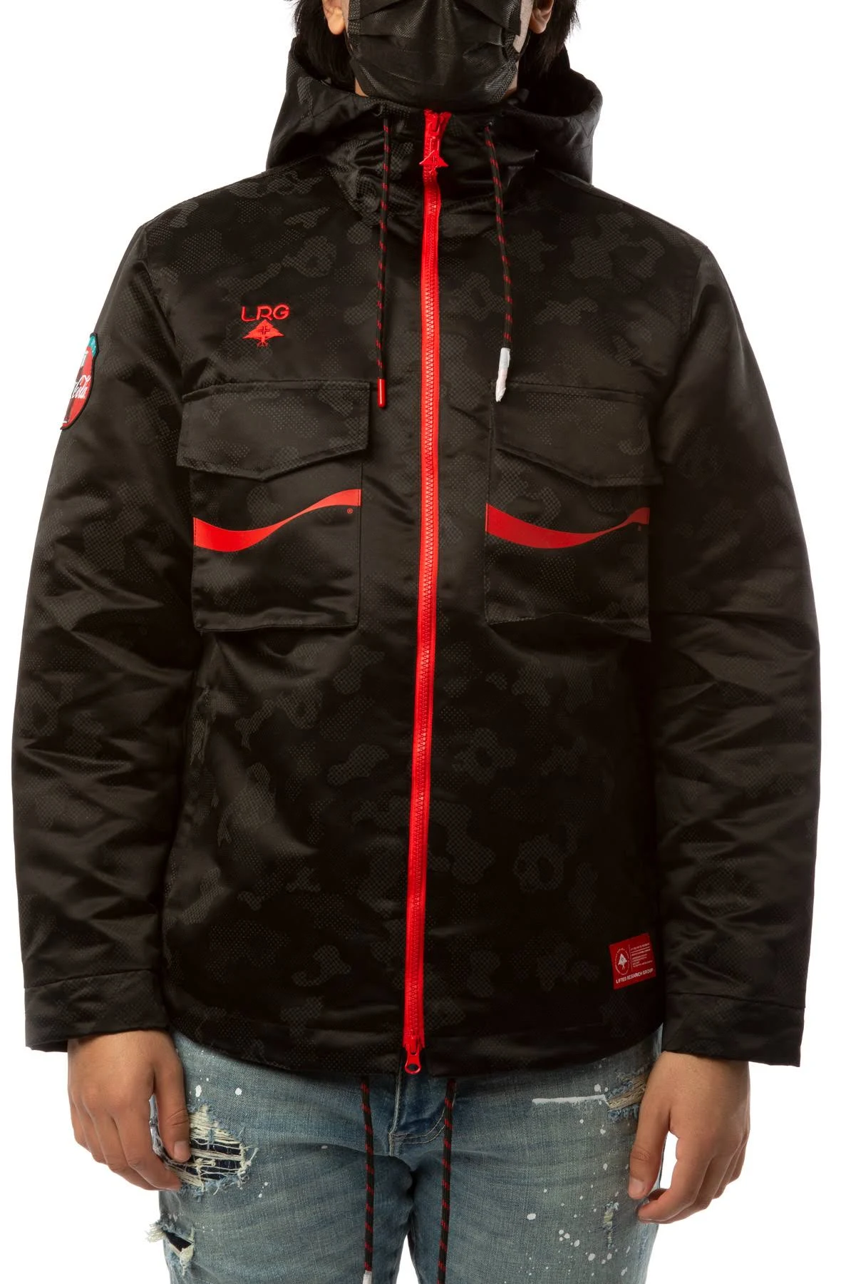 LRG Coke Panda Bear Windbreaker Black/Red