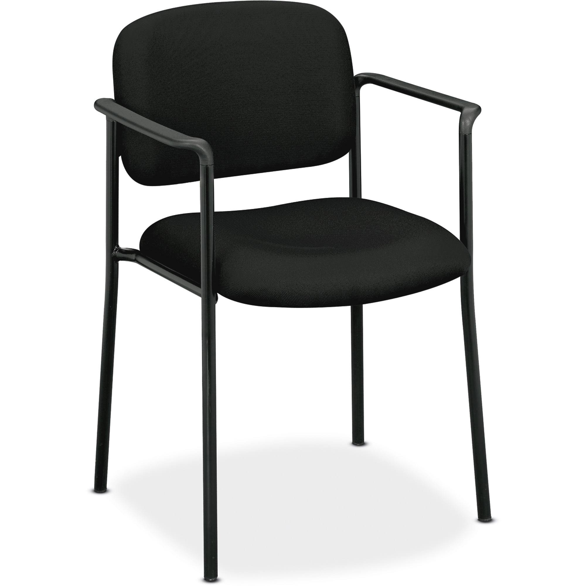 Basyx VL616 Series Stacking Guest Chair with Arms, Black