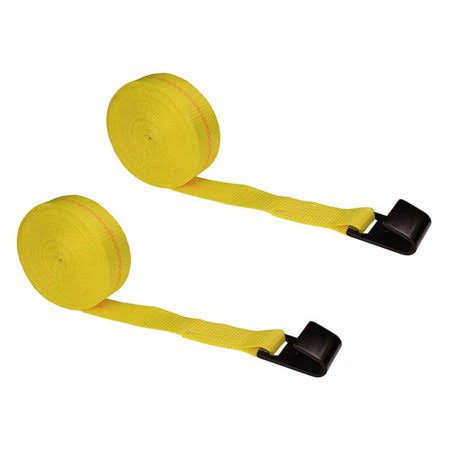 US Cargo Control 2 inch x 20& Winch Strap w/ Flat Hook - 2 Pack