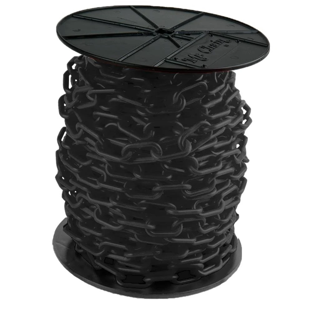Mr. Chain Plastic Chain Barrier on A Reel, 1-1/2x22x200&L, Black 30103