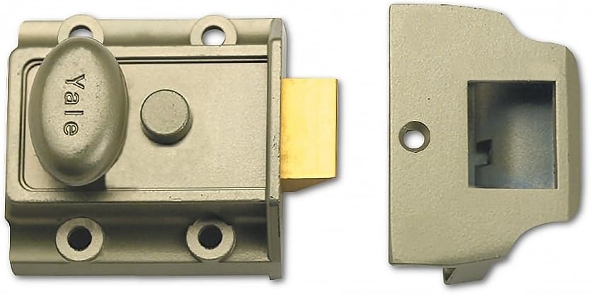 Yale P-77-BLX-PB-60 Traditional Nightlatch, Standard Security, Brass Finish, 60 mm Backset Pack of 2