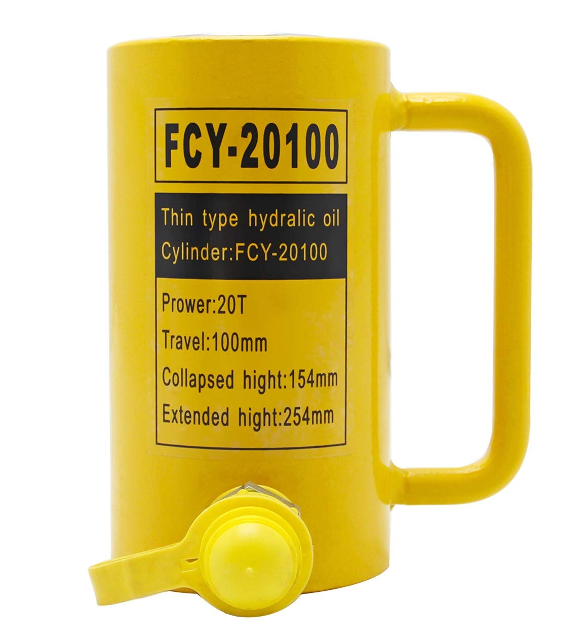 NEWTRY 1Pcs 20 ton Hydraulic Jack Cylinder Short Type Stoke 100mm(4inch) Protable Hydraulic Ram Industrial Lifting Jack, not for Car (20T)