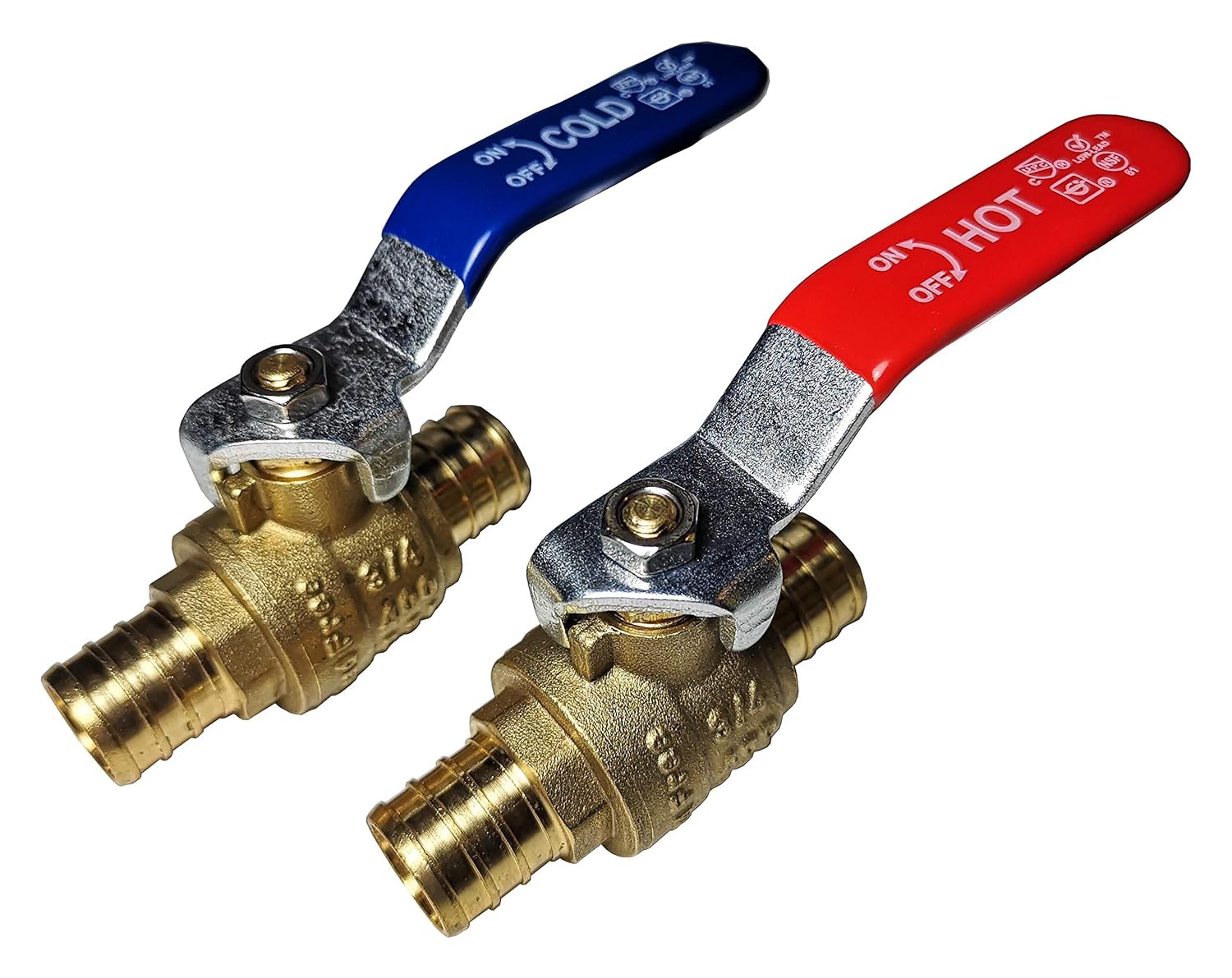 10 PIECES XFITTING HOT (RED) COLD (BLUE) OF 3/4