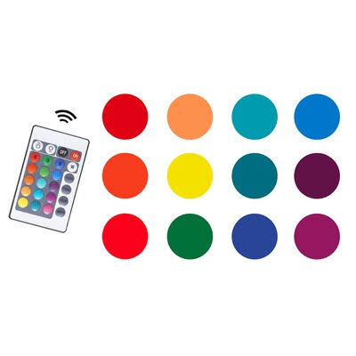 Emeline 180 Wall Mounted Floating 80x22 TV Stand with 20 Color LEDs Black Wade Logan Color: White