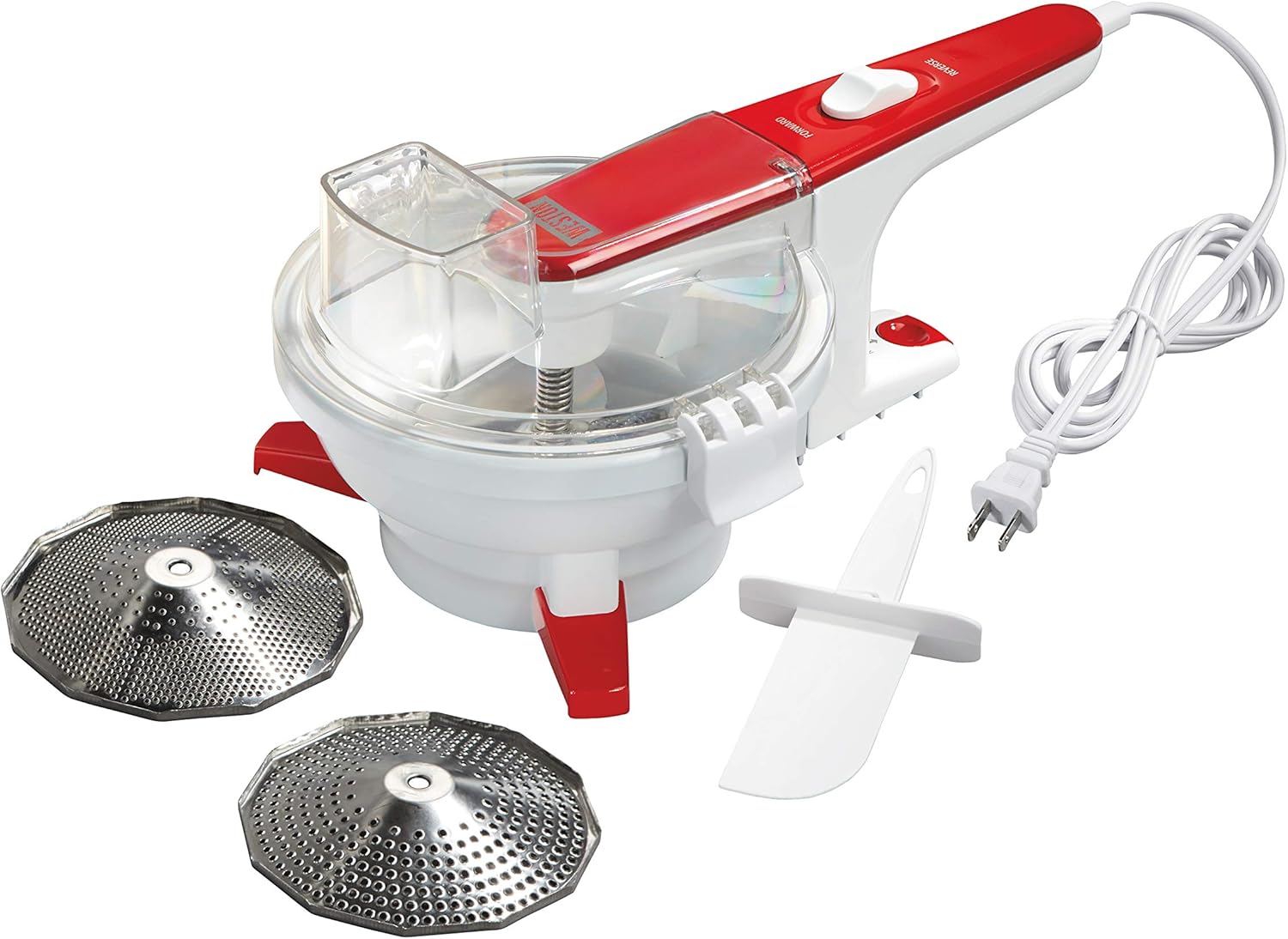 Weston Electric Food Mill with 3 Stainless Steel Discs 1.75 Quart Capacity, White (61-0201-W) Pack of 2