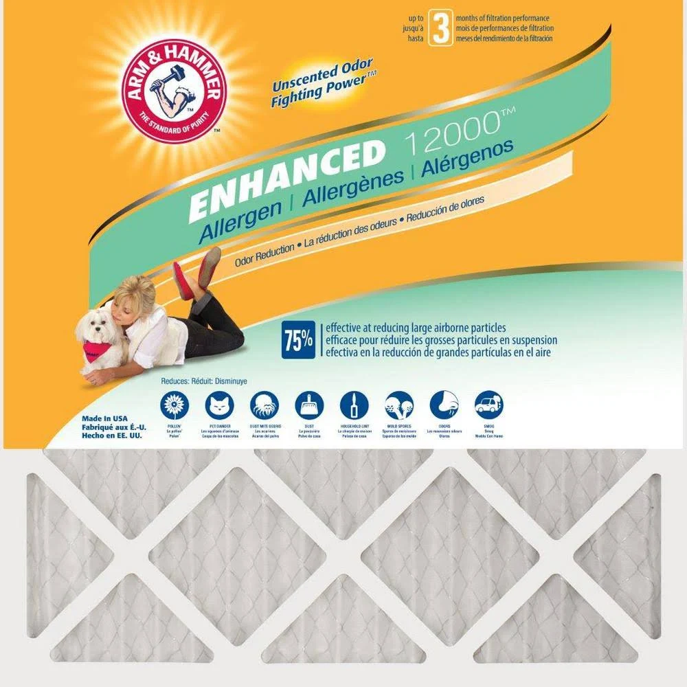 14 in. x 14 in. x 1 in. Odor Allergen and Pet Dander Control Air Filter (12-Pack) AF-AH1414.12
