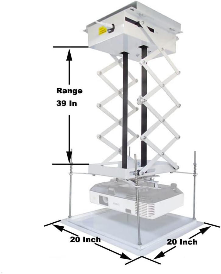 INTBUYING 39 Inch Projector Bracket Motorized Lift Projector Lift Projector Lift Motorized Ceiling Projector Scissor Bracket Projector Hidden Lifter Adjustable