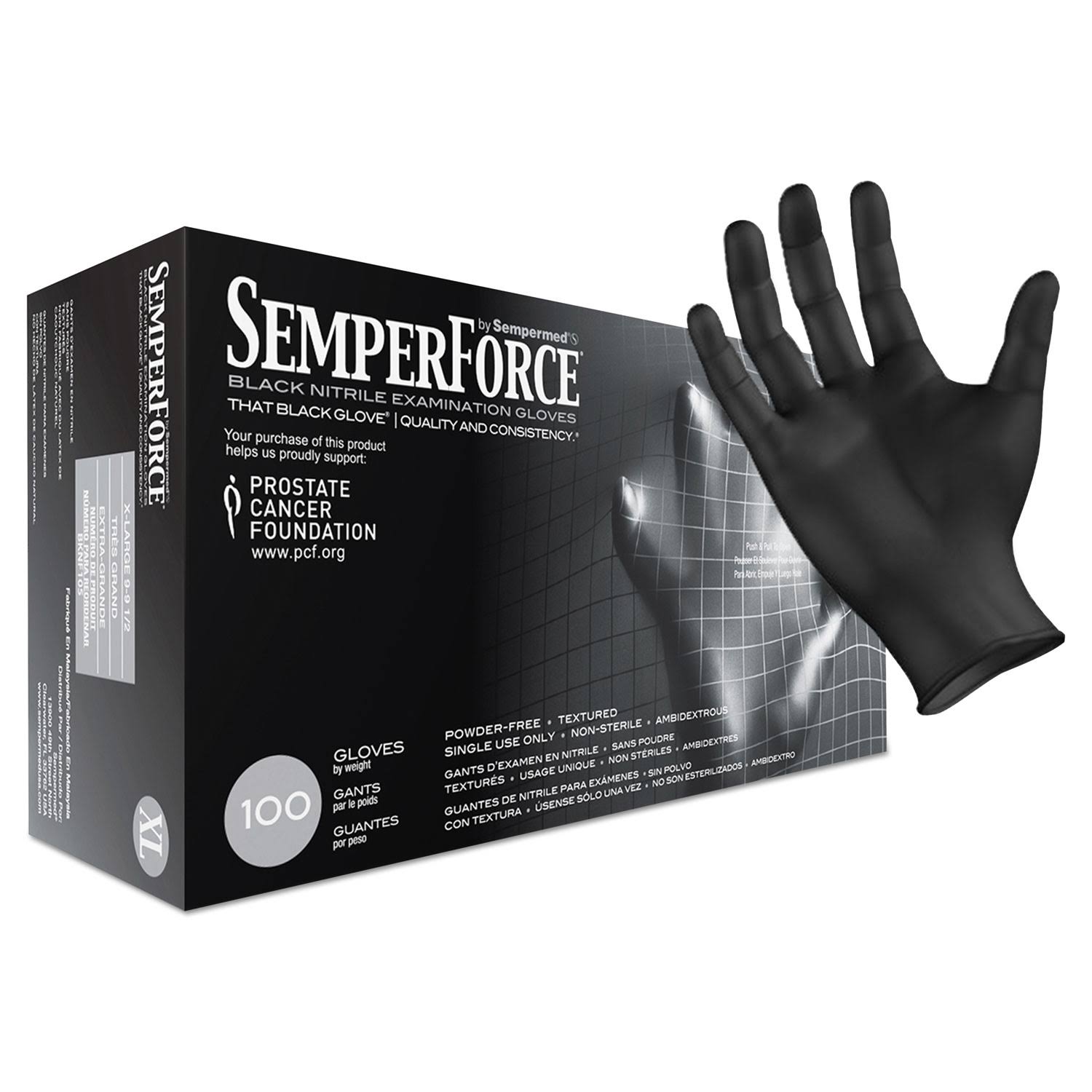 SemperGuard SemperForce Gloves Black X-Large 1000/Carton BKNF105