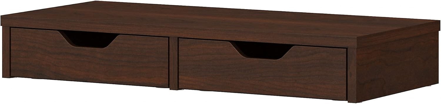 Bush Furniture Key West Desktop Organizer with Drawers in Washed Gray Pack of 2