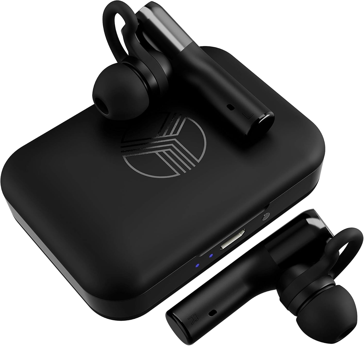 True Wireless Earbuds TREBLAB X5 Bluetooth 5.0 with Microphone 35H Playtime Noise Cancelling Headphones TWS Cordless Earphones w/Deep Bass for Sports/Running/Workout w/Charging Case Black Pack of 2