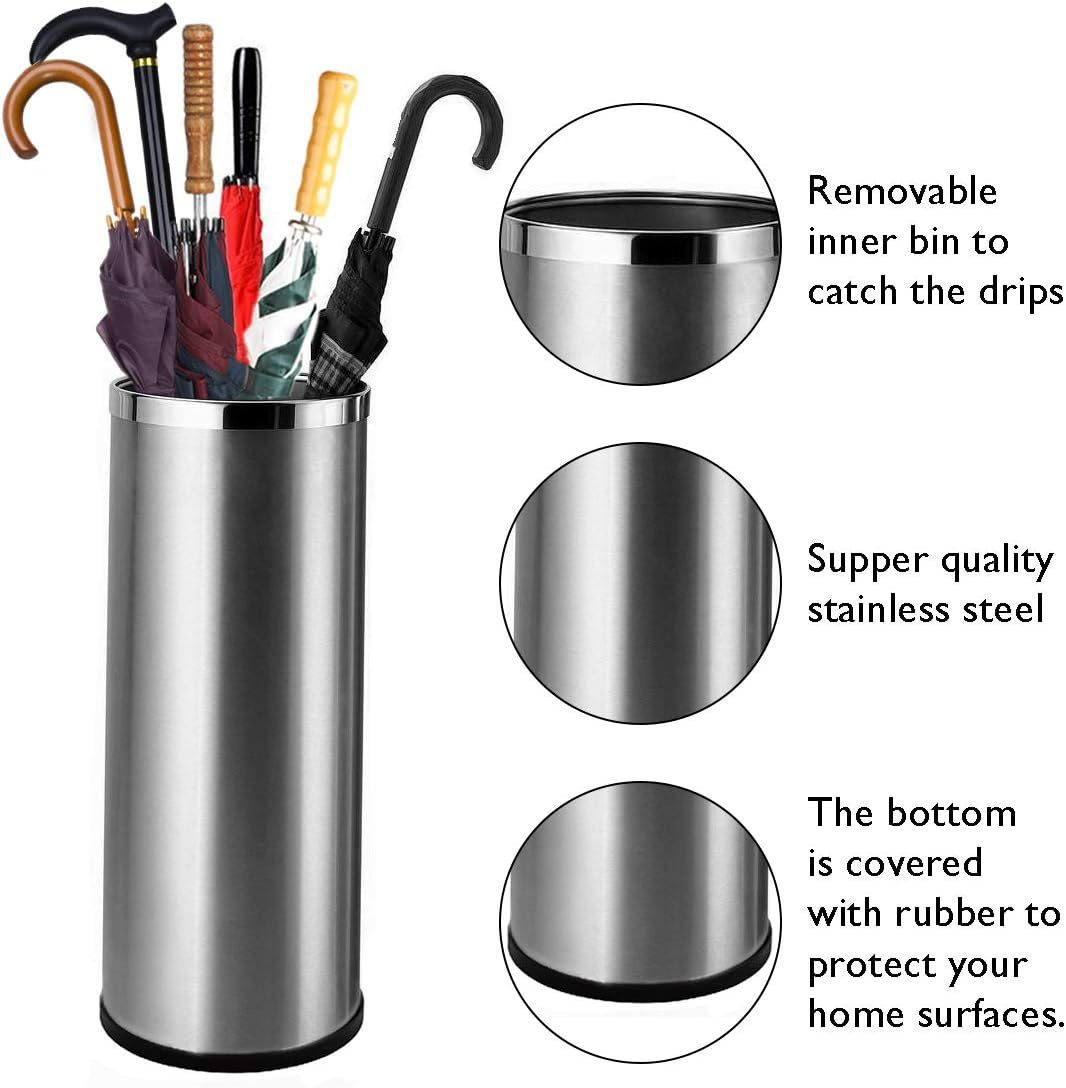 Bennett Umbrella Stand - Umbrella Holder for Entryway with Removable Inner Bucket 24