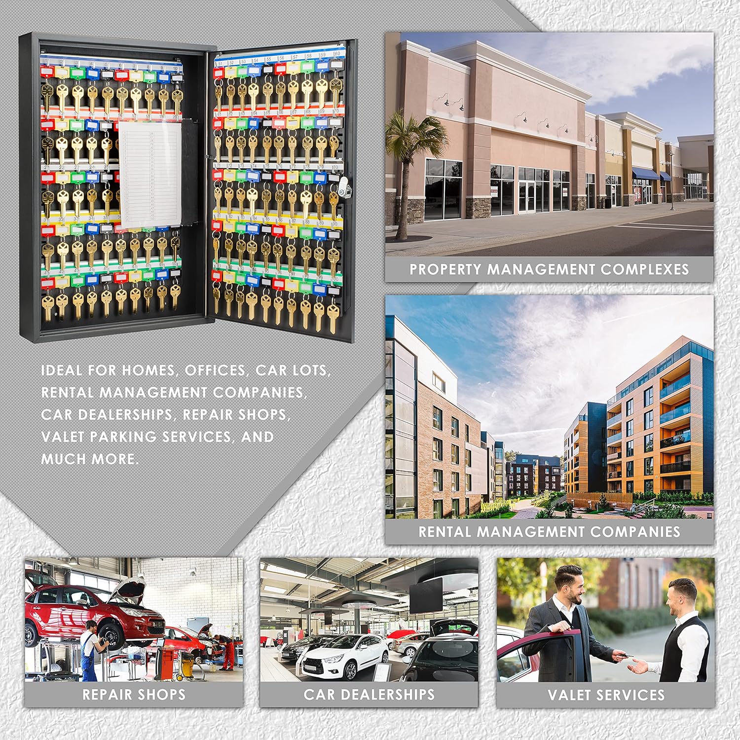 BARSKA CB12964 Key Lock 100 Position Adjustable Key Cabinet Lock Box Black