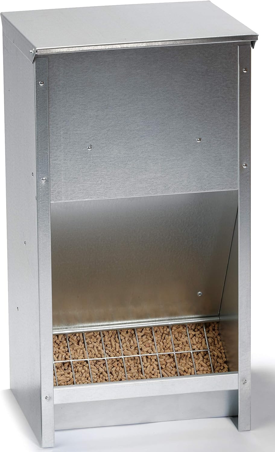 Little Giant Large Steel Poultry Feeder Galvanized High Capacity Poultry Feeder, 25 lbs (Item No. 171267) Pack of 2