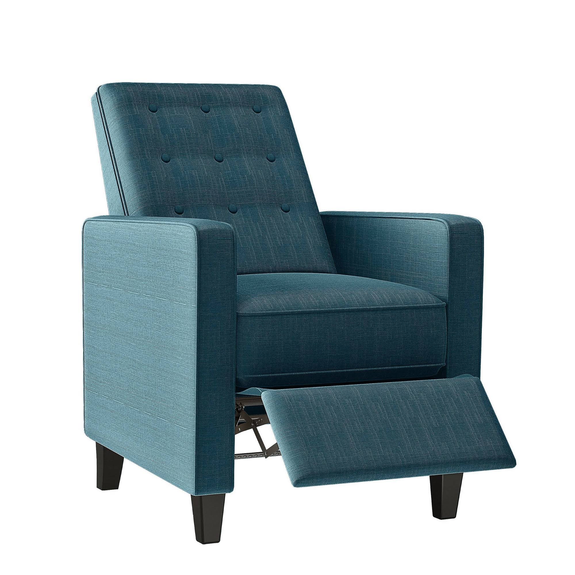 NYA Button Tufted Pushback Accent Chair Medium Blue - ProLounger
