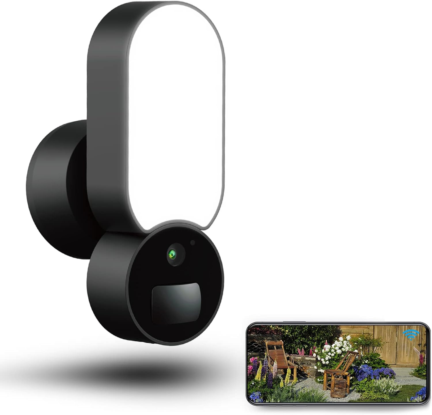 Floodlight Cam Wired with Motion-Activated 1080p HD Video, LIZVIE Smart Security Outdoor FloodLight Camera with Security Siren/ IR Night Vision/ Two-Way Talk/ IP65 Waterproof/ Customized Alerts