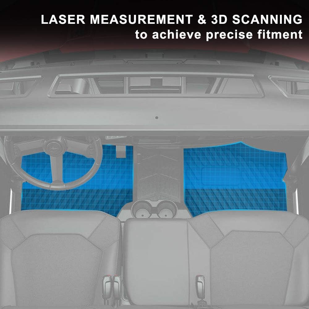 KIWI MASTER Floor Mats Compatible for 2018-2021 Polaris Ranger XP 1000 All Weather Mat Liners Front Row Seat TPE Slush Liner Black 2882780