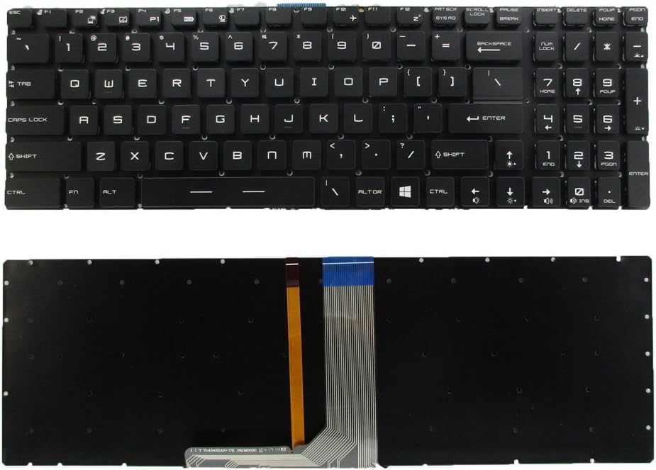 SUNMALL Laptop Replacement Keyboard with Backlight for MSI GE62 GS60 GS70 GS72 GE72 GT72 MS-1772 Series Part Number V143422AK1 19000184 US Layout Pack of 2