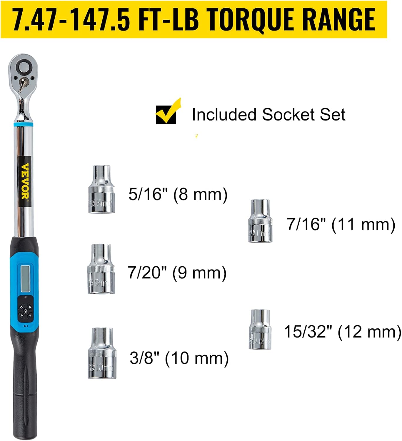 VEVOR Digital Torque Wrench, 1/2