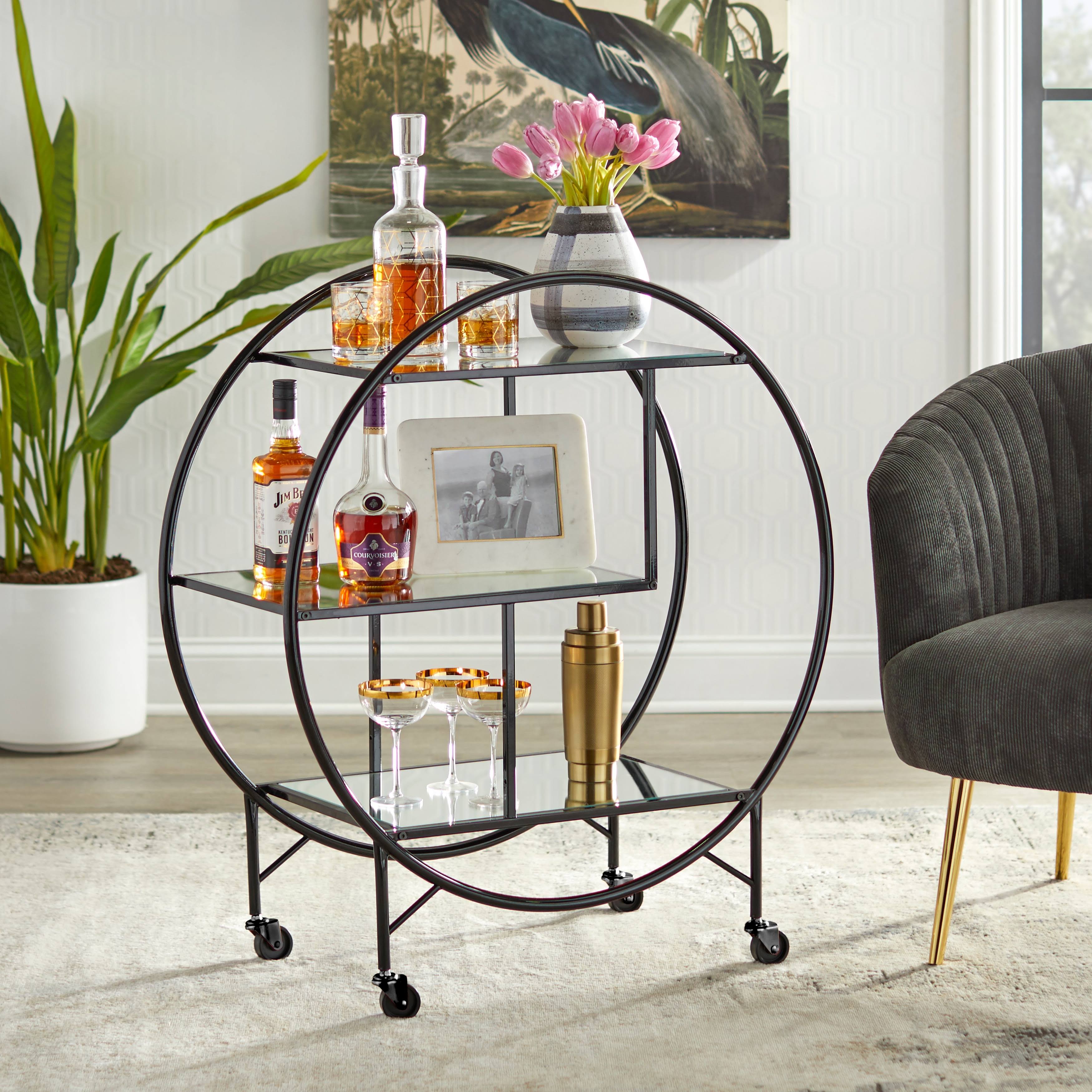 Lifestorey Bayley Bar Cart - Glossy Black