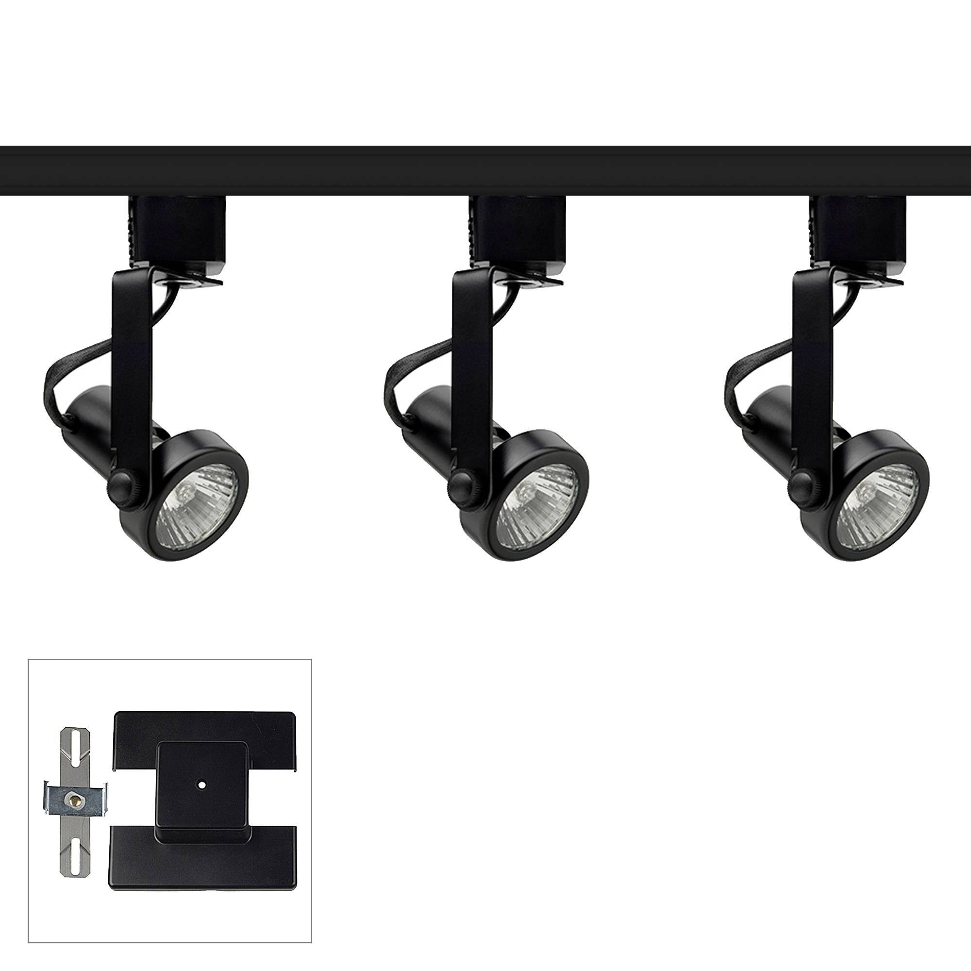 Juno Trac-Lite 3-Light Black Gimbal Floating Canopy Track Kit 62R95
