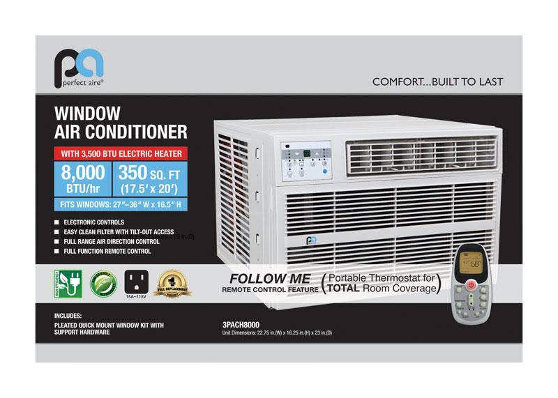 Perfect Aire 3PACH8000 8,000 BTU Window Air Conditioner with Electric