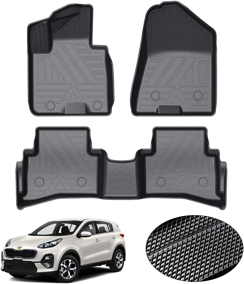 KUST Floor Mats for Kia Sportage 2022 2021 2020 2019 2018 All Weather Car Mats Carpet Floor Liners 1st & 2nd Row Liner Black Non-slip