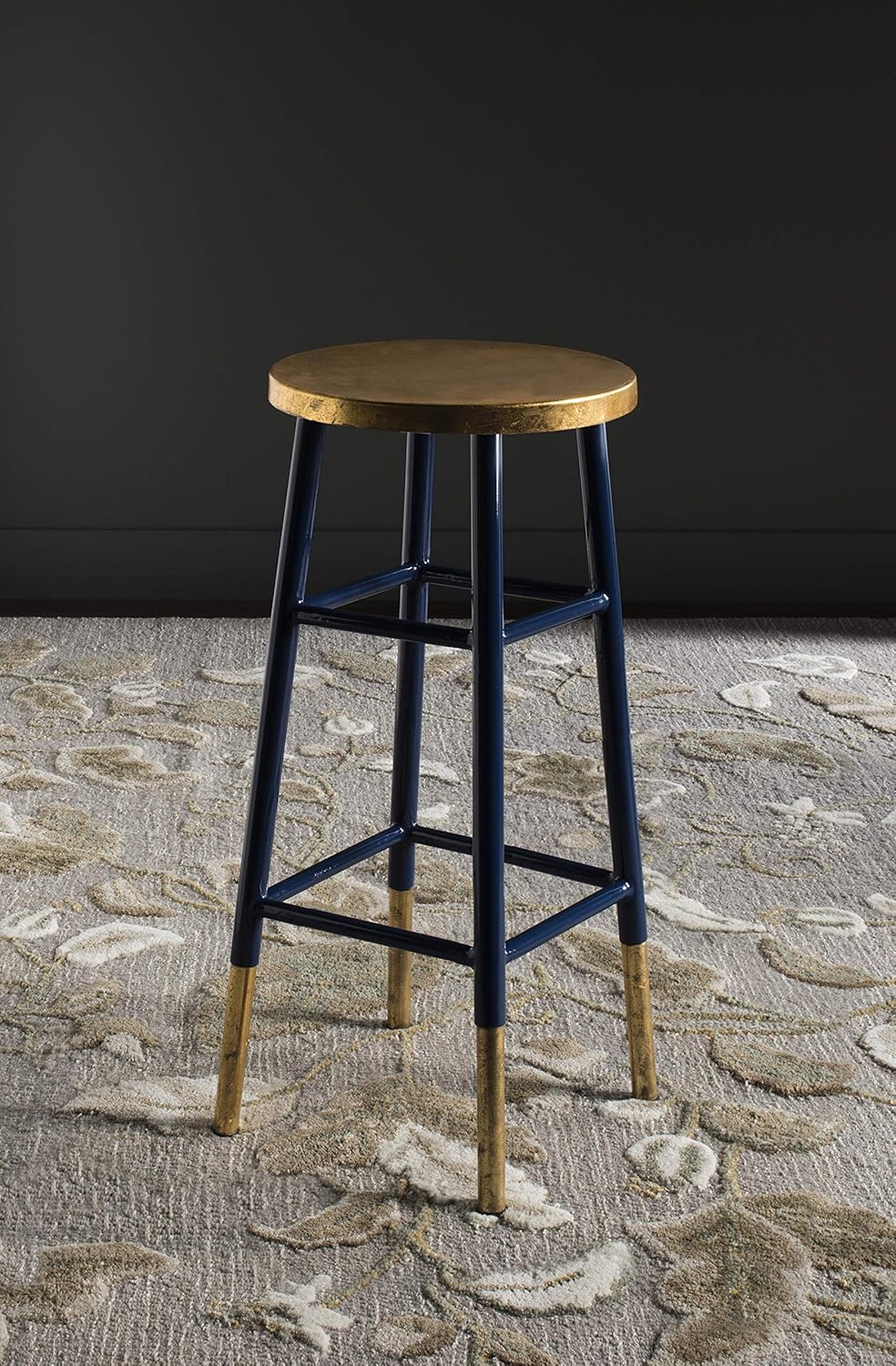 Safavieh Home Collection Emery Black and Dipped Gold Leaf 30-inch Barstool