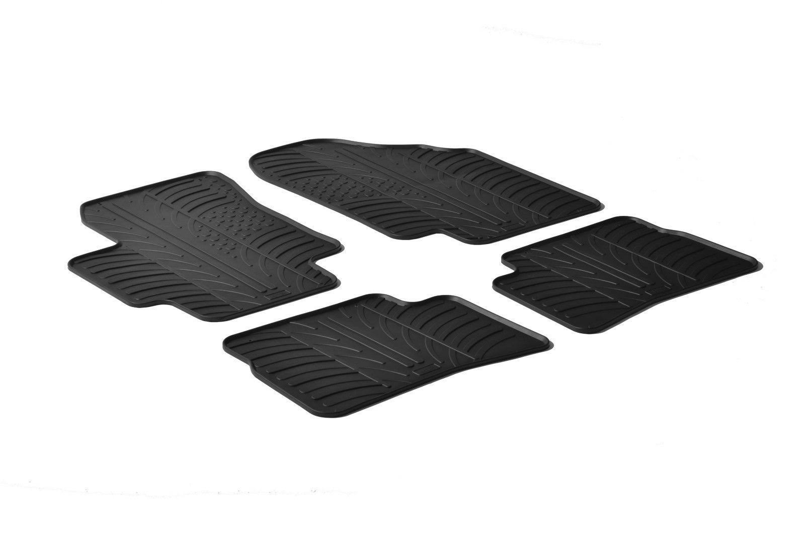 Gledring 0191 Custom Fit All Weather Rubber Floor Mats - 2006-2011 Kia Rio u0026 Hyundai Accent - 4 Piece Set - Black