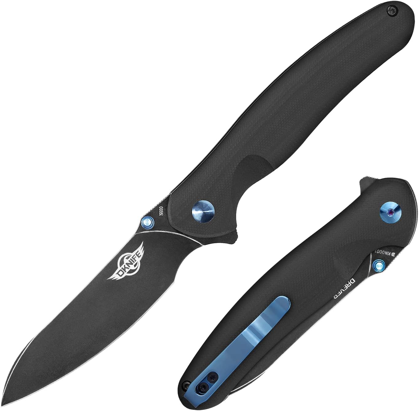 OKNIFE Drever N690 Tactical EDC Folding Pocket Knife with G10 Handle Safe Liner Lock (White)