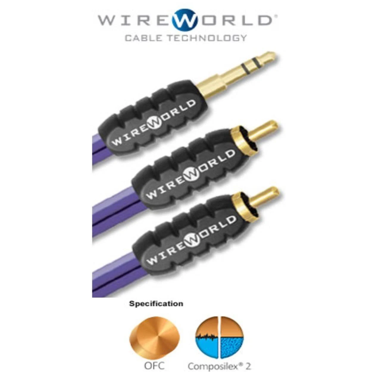 Wireworld Pulse Mini Jack to 2 RCAs Cable (5.0 METER)