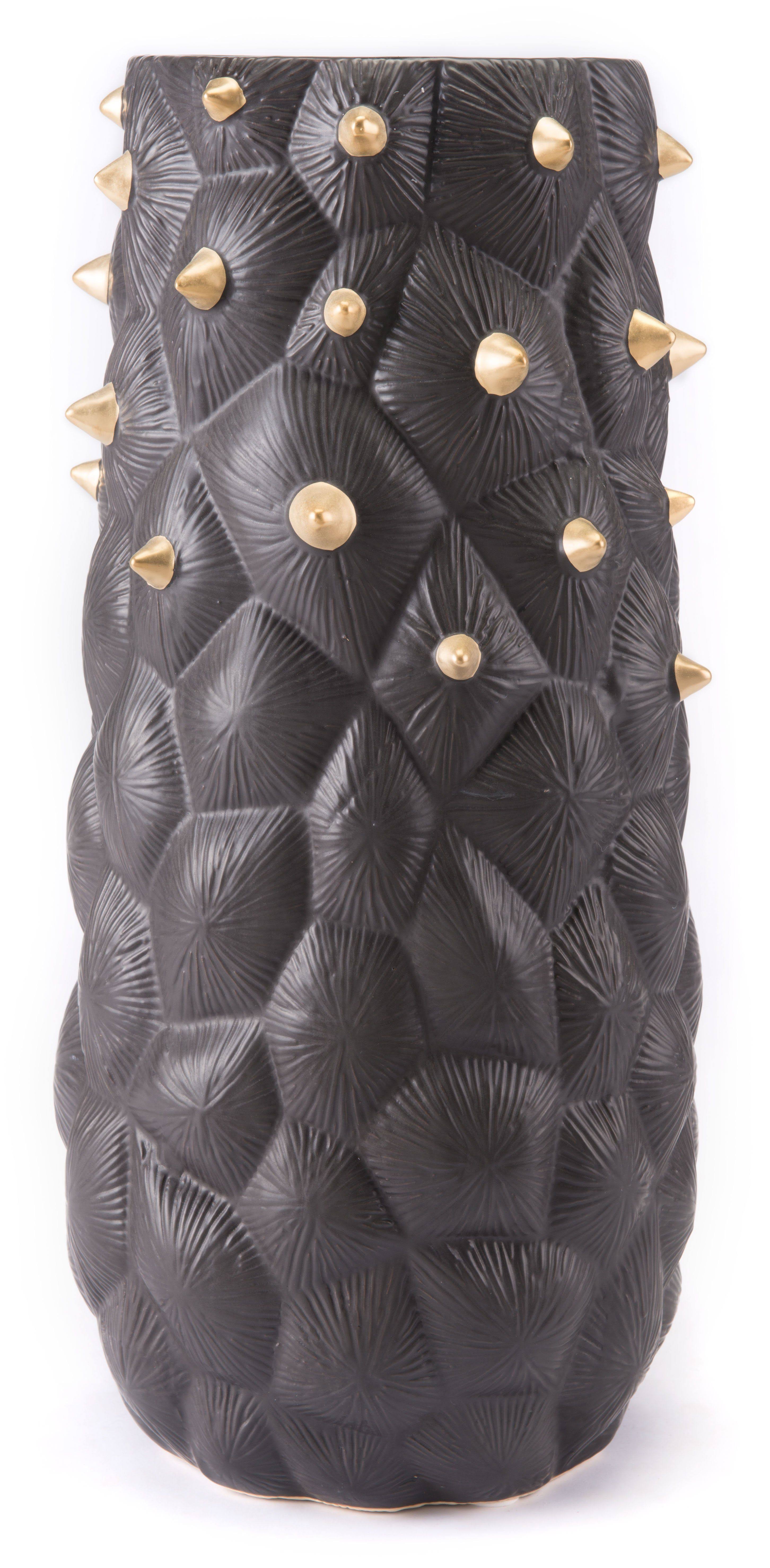 Zuo A10178 Black Cactus Vase Large Black u0026 Gold