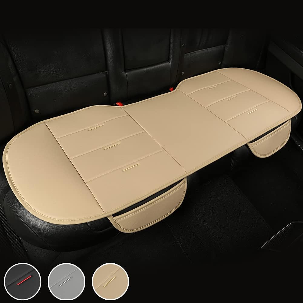 Black Panther Rear Seat Cover, PU Leather Bench Seat Protector for Car, SUV, and Van - 52.4x19.7inch (Gray)