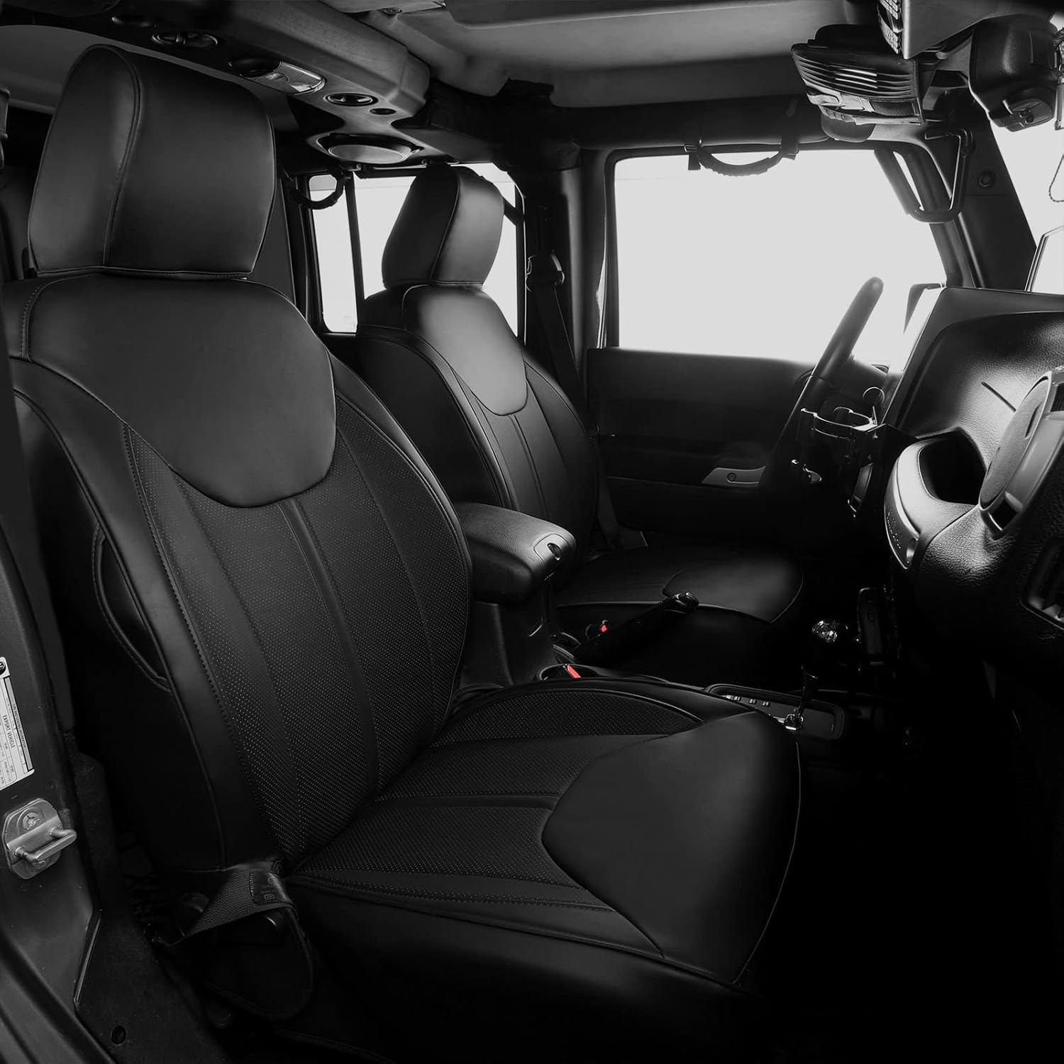 Utiiy Car Seat Covers Full Set with Waterproof Leather Fit 2018-2021 Jeep Wrangler JL 4 Door Front and Rear Seat Covers for 2018 2019 2020 2021 Wrangler JL Accessories(Wrangler JL 4-Door, Red)