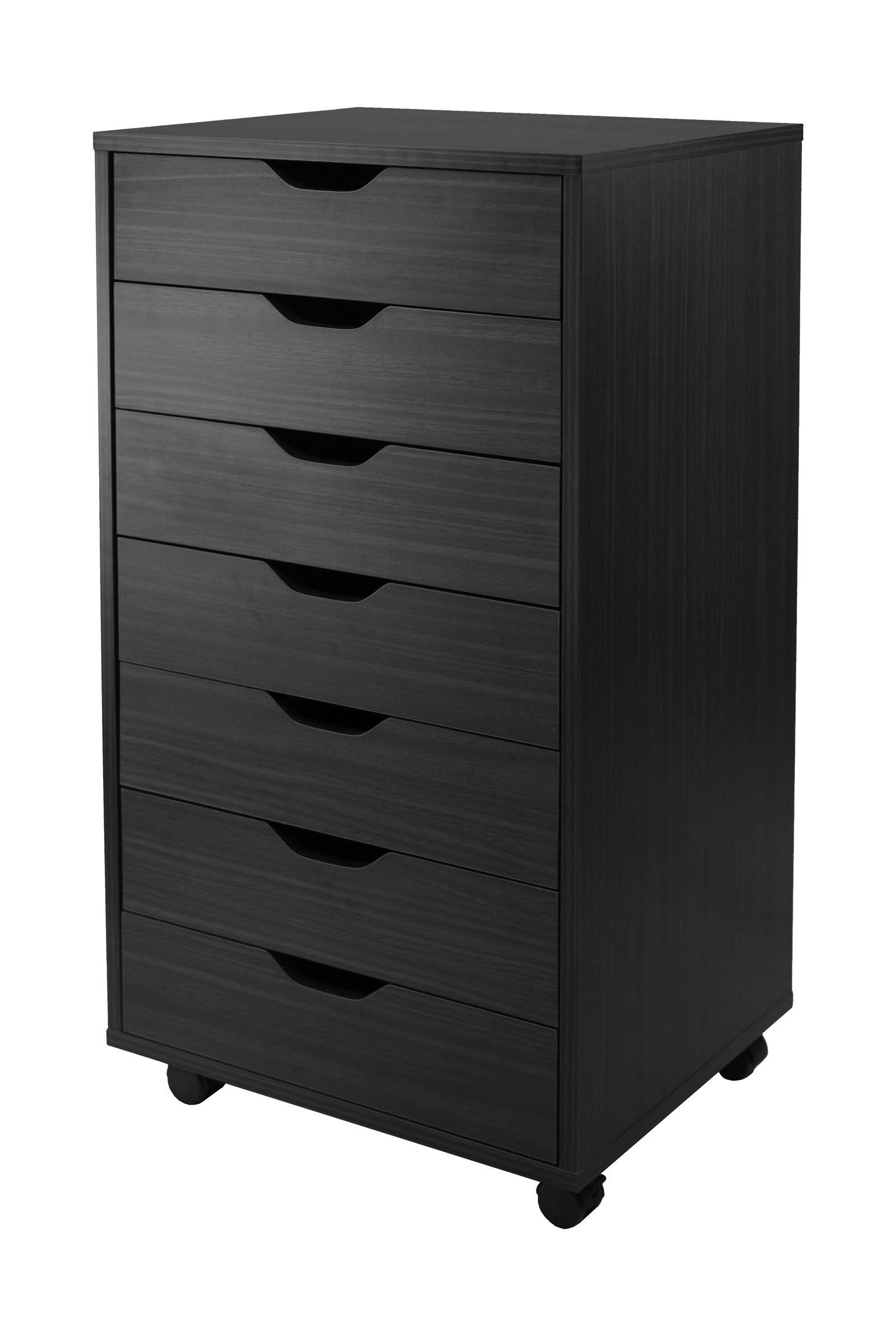 Winsome Halifax Cabinet for Closet/Office 7 Drawers Black