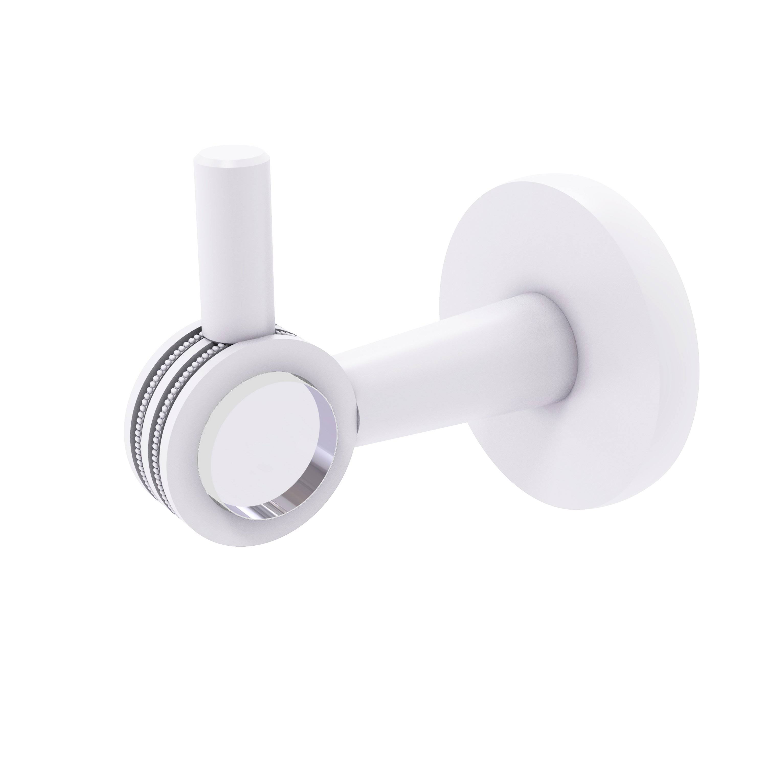 Allied Brass Clearview Collection Robe Hook with Dotted Accents - Matte White