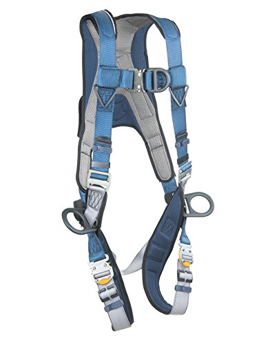 3M DBI-SALA 1102340 ExoFit STRATA PVC Coated Back, Side and Front D-Rings, Quick Connect Buckle Leg Straps, Built-In Comfort Padding, Blue, Small