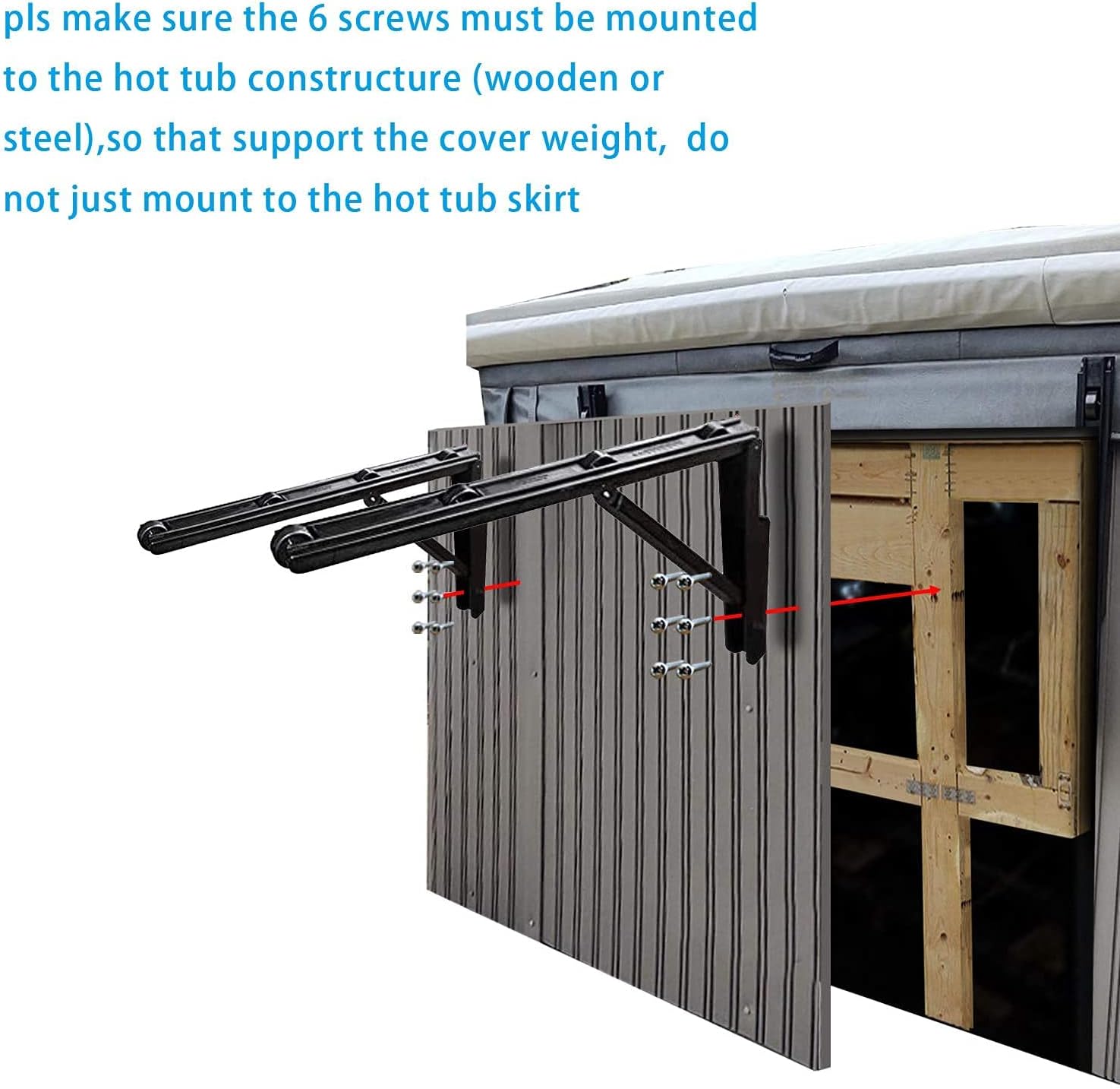 UCEDER Hot Tub Cover Lifter Removal System/Spa Cover Roller fits Vary Size, Shape and Brand of SPA,Cabinet Free Cover Pack of 2