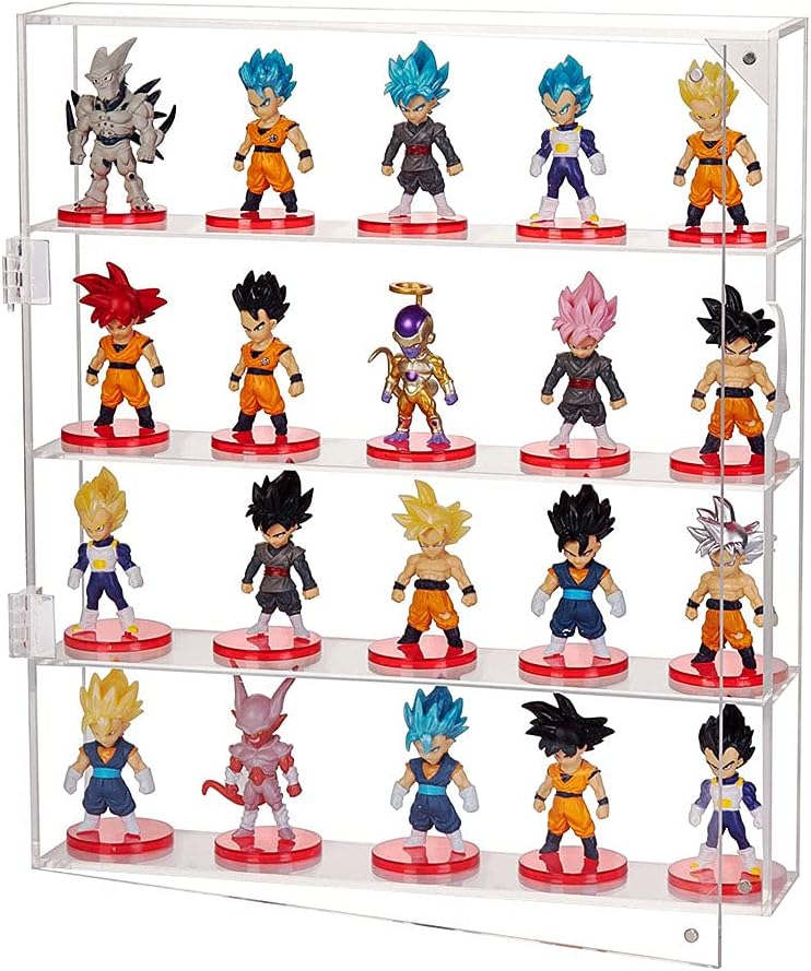 AITEE Acrylic Display Case, Display Cabinet for Mini Funko Pop Figures, Dust-Proof Clear Wall Mounted or Desktop 5 Layer Storage Mini Toys/Rock Stone, Each Compartment: 15 4/5”L x 3 4/10”W x3 9/10”H Pack of 2