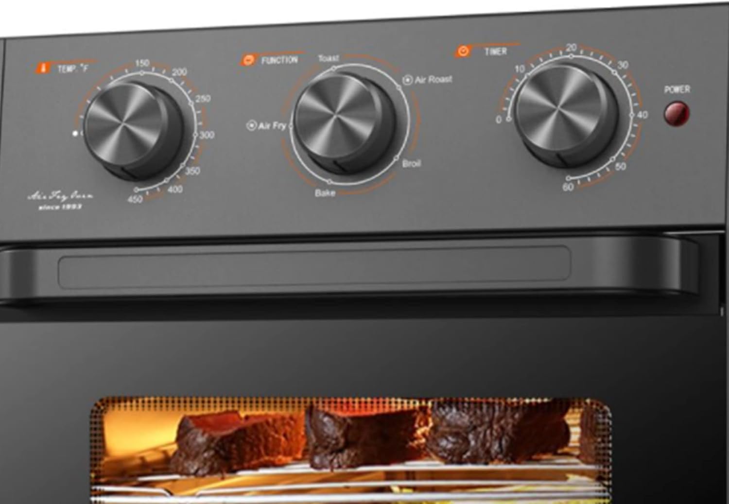 WEESTA KCV18WL 1,300 Watt 5 In 1 19 Quart Large Countertop Air Fryer Convection Oven Combo with Fryer Basket, Oven Rack, Baking Pan, and Crumb Tray