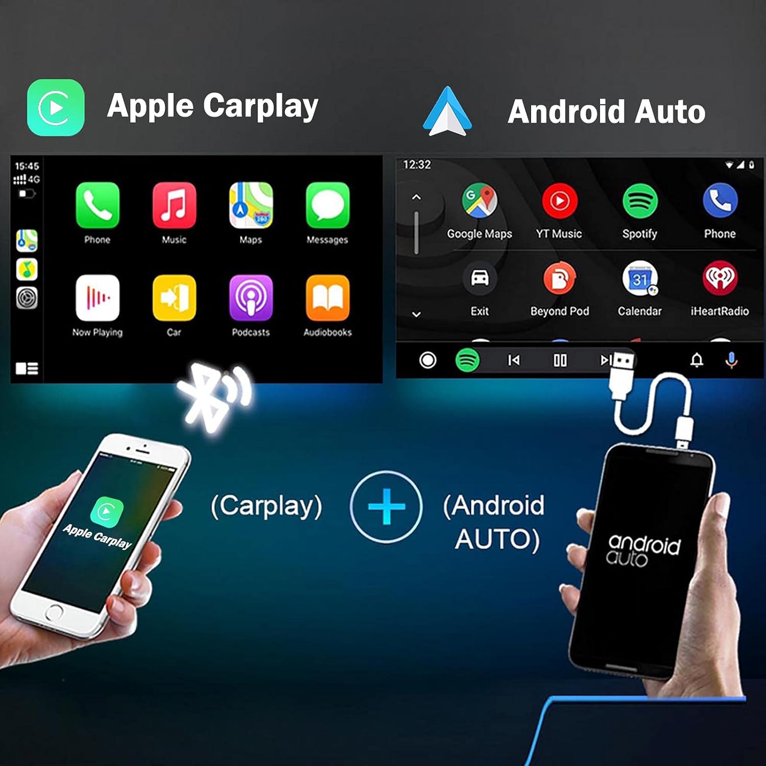 Android Double din car Stereo car Radio Wireless carplay Android auto Head Unit Radio for car with Bluetooth Touchscreen 9 inch with Backup Camera in-Dash Navigation Bluetooth Car Electronics Video