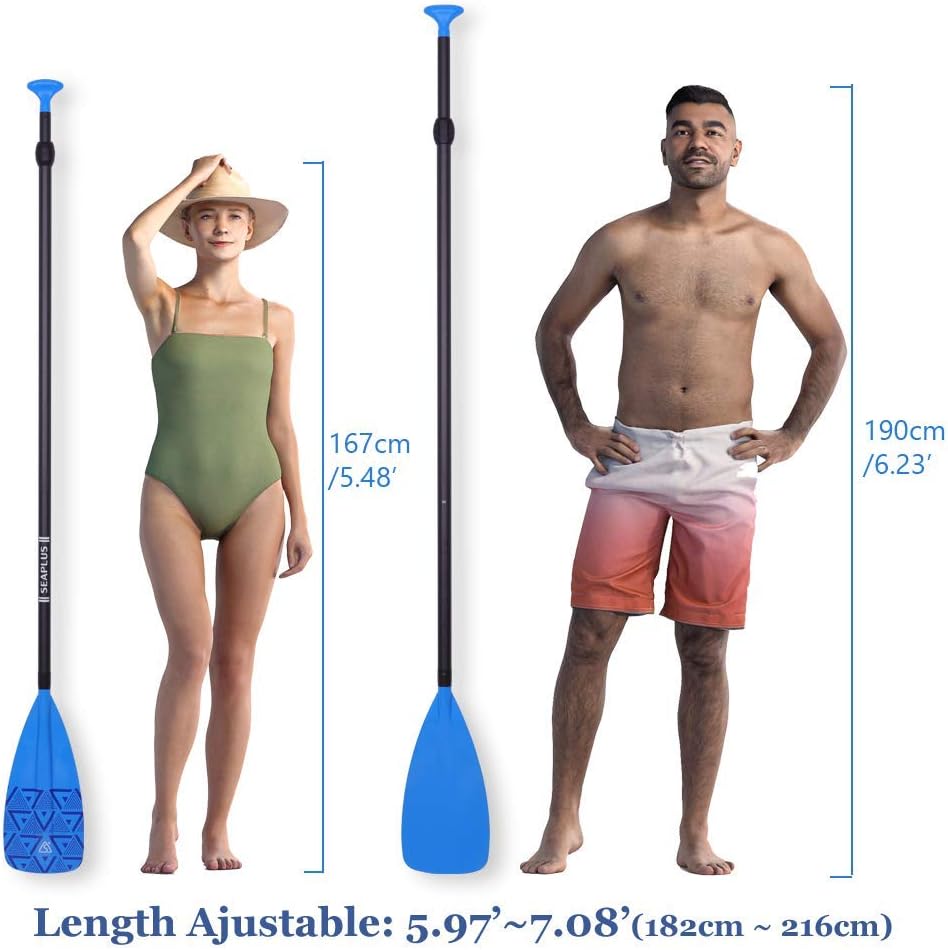 SEAPLUS Carbon Fiber Paddle, 3-PCS Adjustable Paddle for Stand up Paddle Board, SUP Paddle,1.8Lb(818g) Pack of 2
