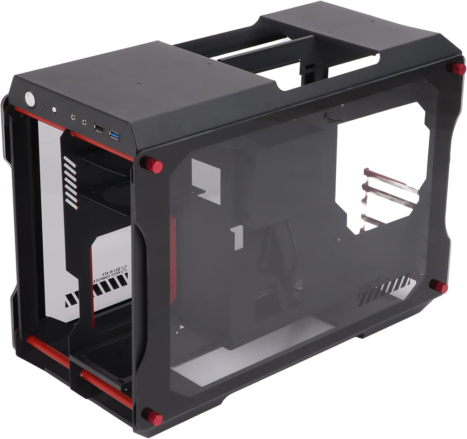 Dpofirs Compact ATX Mid Tower PC Gaming Case, DIY Desktop CaseSupport M‑ATX Motherboard Computer Case, DIY Water Cooling System Mainframe(Silver)