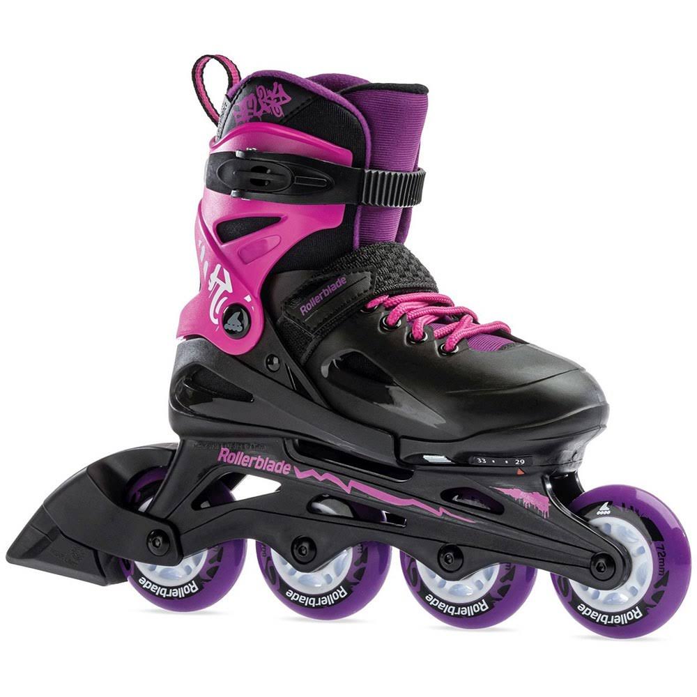 Rollerblade Fury Inline Skates Black Pink Girls 29