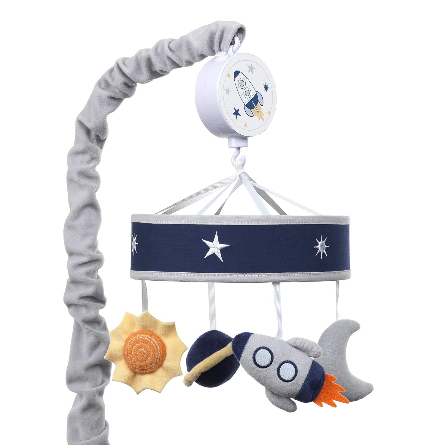 Lambs & Ivy Milky Way Musical Baby Crib Mobile - Blue/Navy/Gray Space Theme Pack of 2